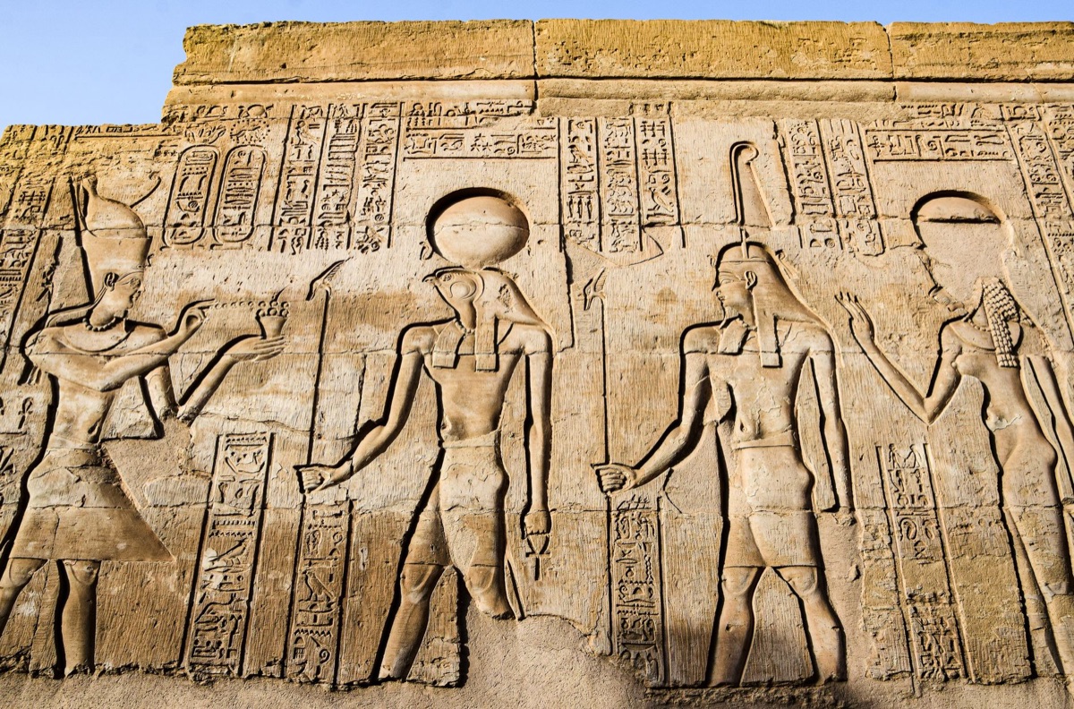Ancient Egyptian temple carvings