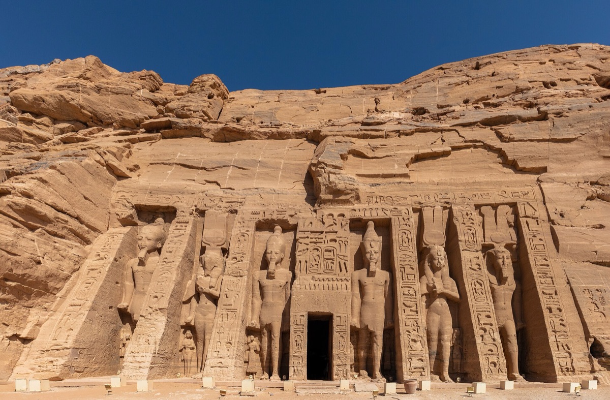 Abu Simbel temple facade, ancient architecture