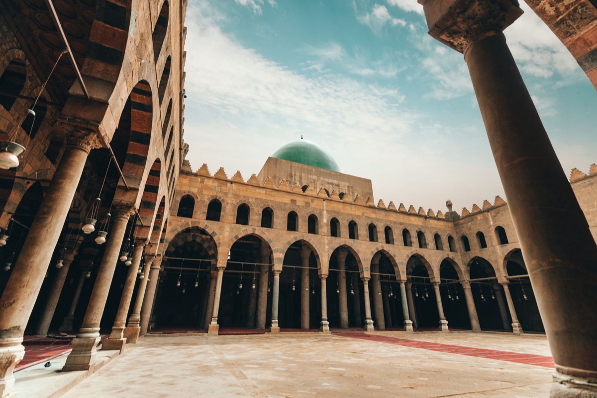 Cairo hotel exterior with courtyard