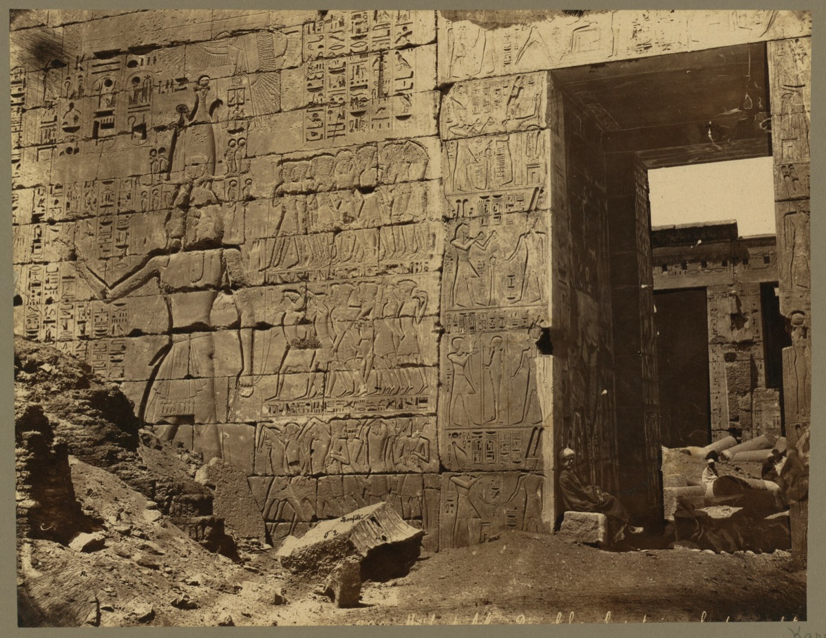 Hieroglyphics on temple wall