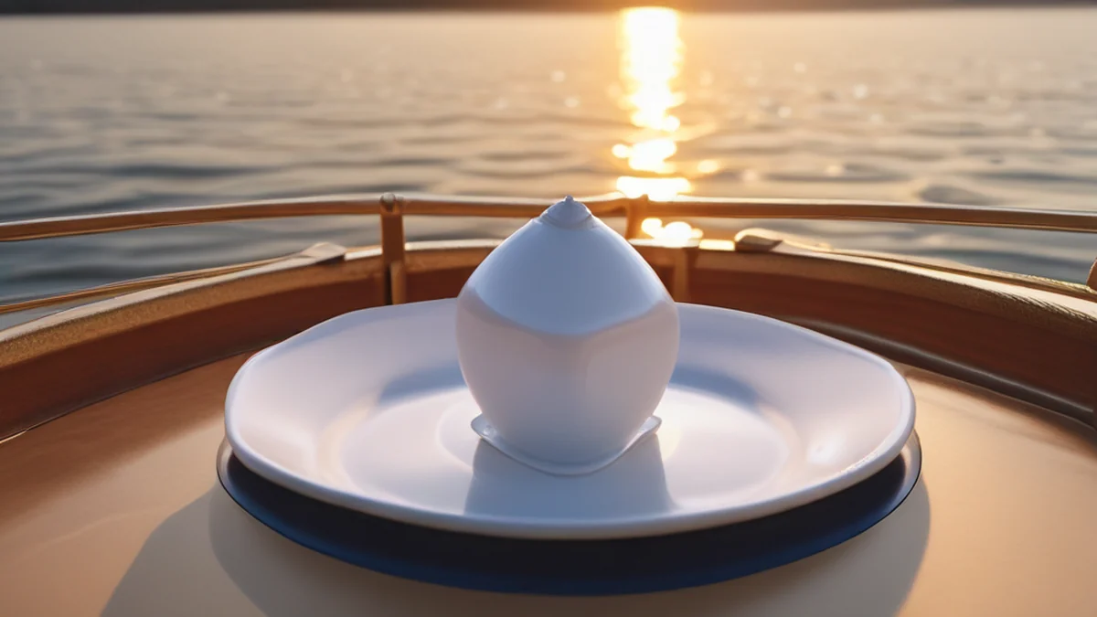 A porcelain wheel used to create a boat shape.