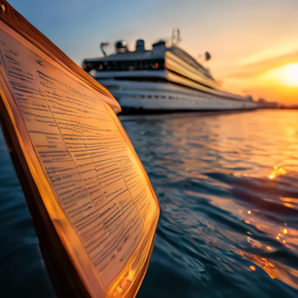 Nile cruise itinerary board with 3-day 4-night schedule