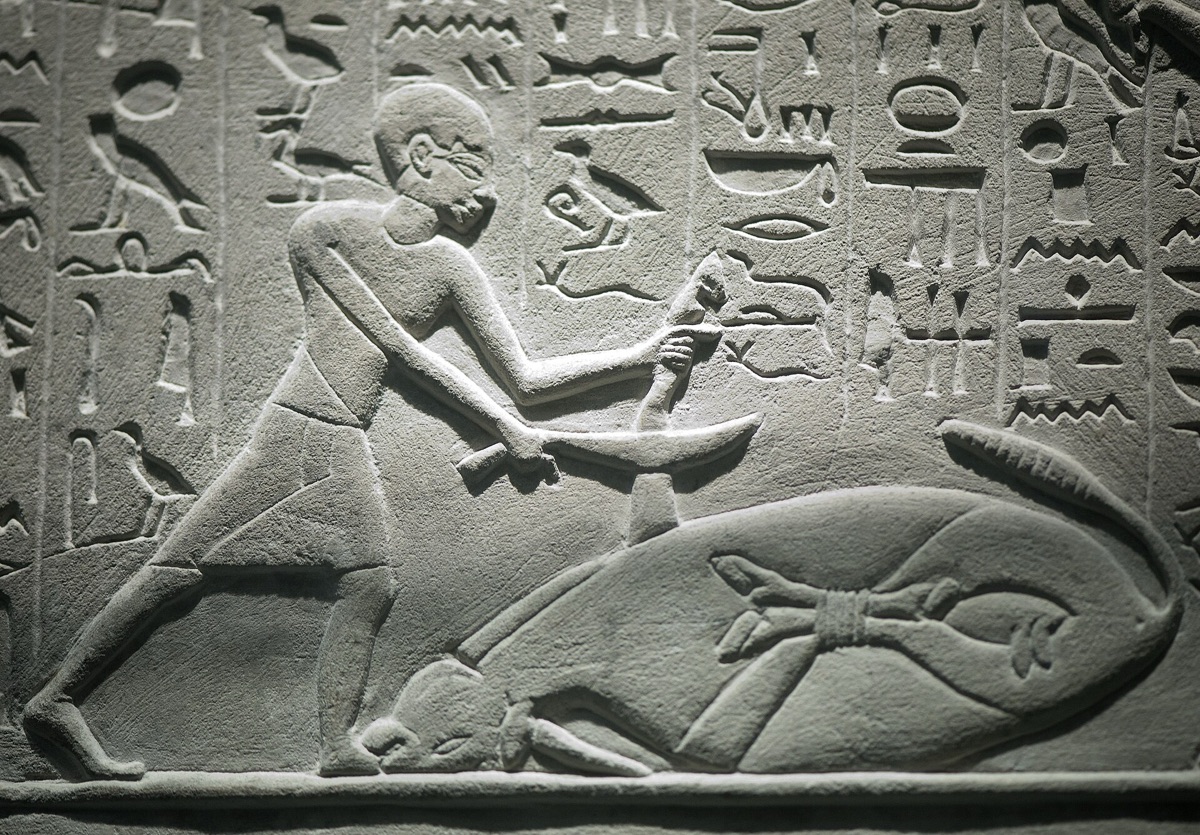 Historische Reliefs aus dem ägyptischen Denkmals