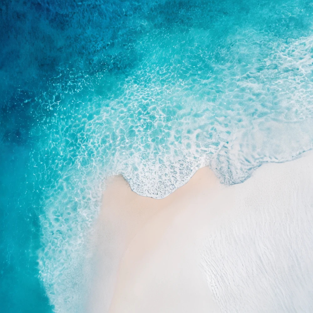 contrast between sand and water
